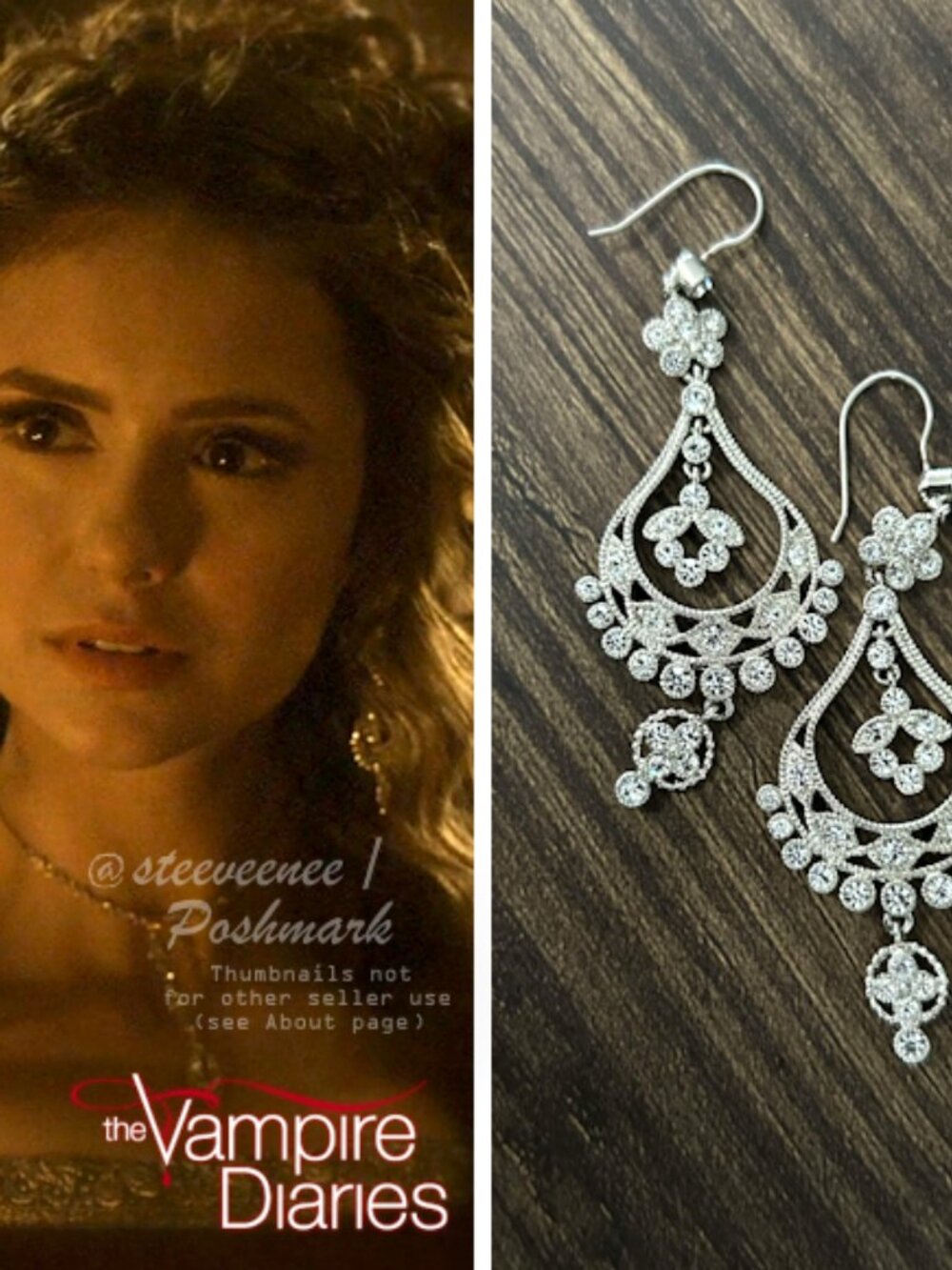 Monet Silver Tone Crystal Chandelier Earrings ASO Katherine Pierce